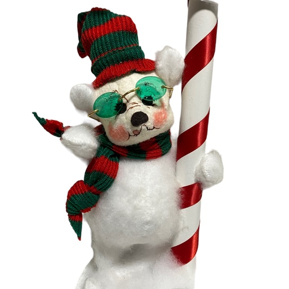 Annalee North Pole Sign White Bear w Glasses 2003 Christmas Decoration - Picture 2 of 12
